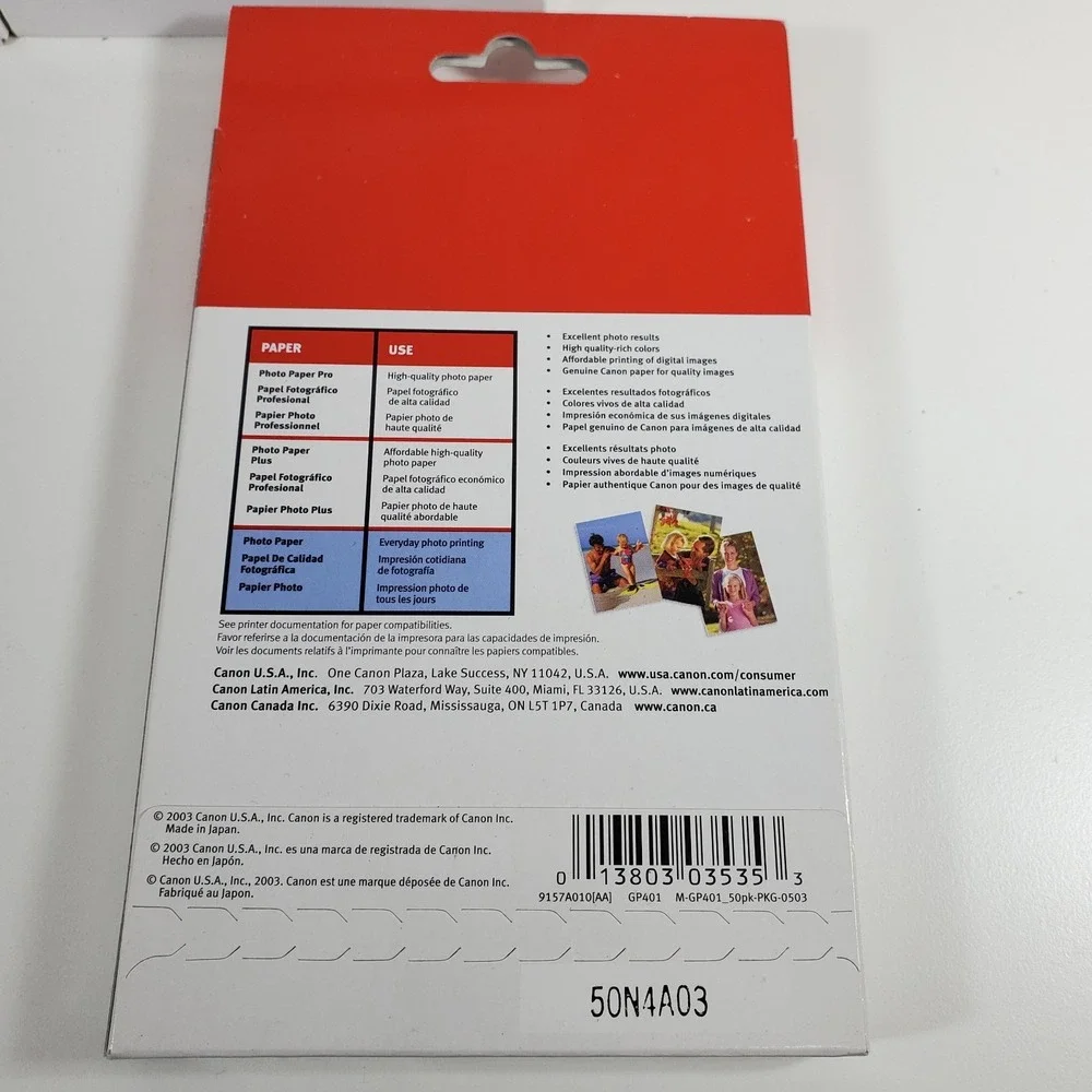 Canon 4x6 Glossy Photo Paper 12 Pack x 50 Everyday Photo Paper New Sealed GP401